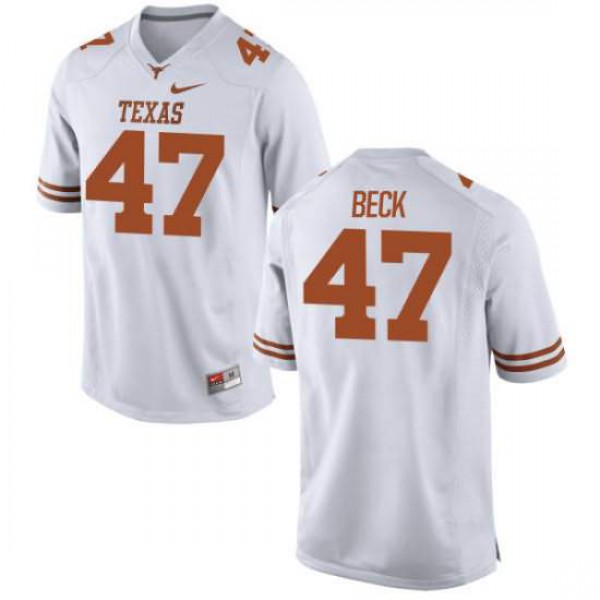 Mens University of Texas #47 Andrew Beck Replica Stitch Jersey White